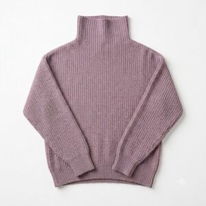 Wilfred Aritzia Mauve Ribbed Turtleneck Sweater Size M Cozy Oversized